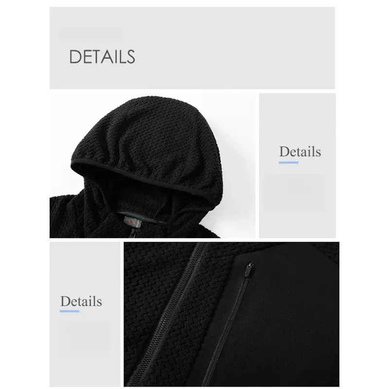 Fashionable and Versatile Warm Hooded Coats, High-quality Men's Zipper Coats for Fall/winter,Casual Sports Fitness Sweatshirts — image 22