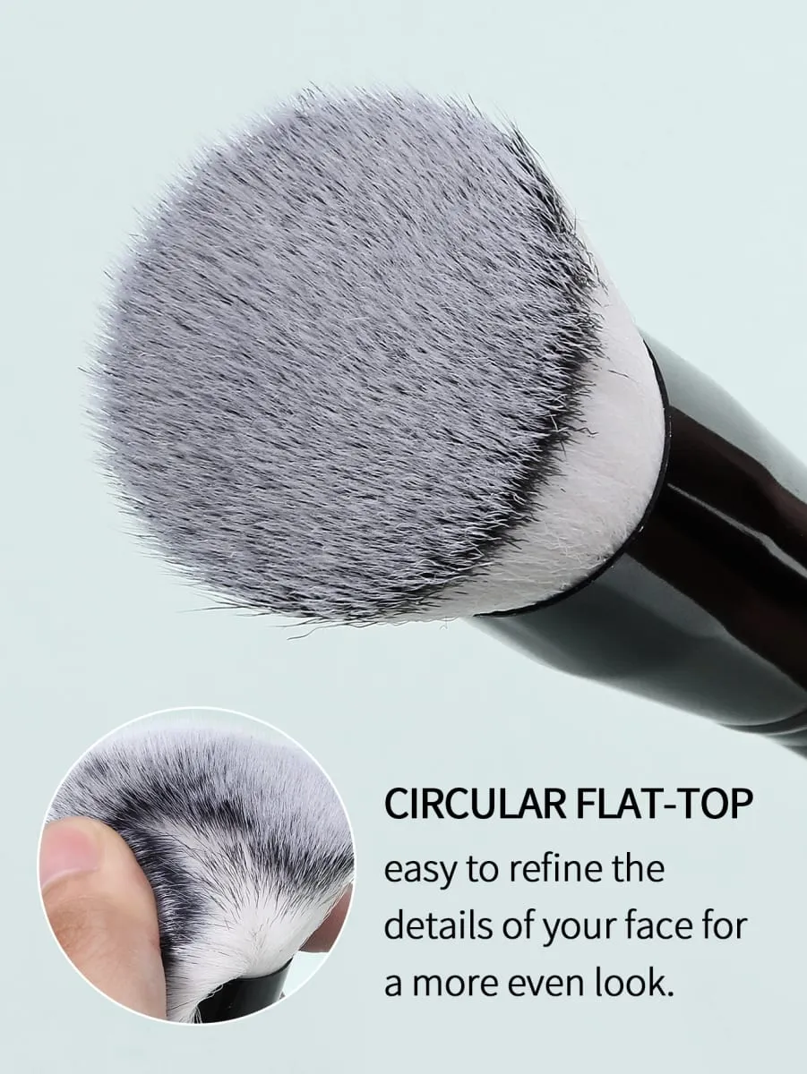 1Pc Stippling Foundation Makeup Brush Flat‑top Face Cosmetic Brush For Liquid Cream Foundation Blush Face Make‑up Beauty Tool — image 4