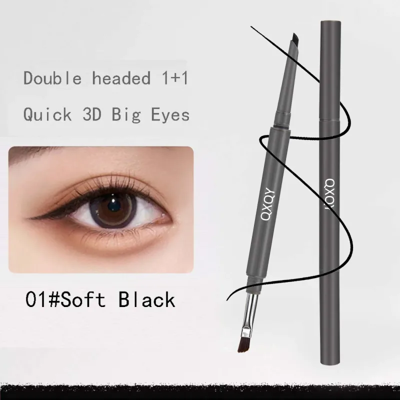 1 Pcs Double Head Easy To Color Gel Eyeliner Smooth and Waterproof Sweat Proof Dark Brown Lying Silkworm Outline Eyes Cosmetics — image 9