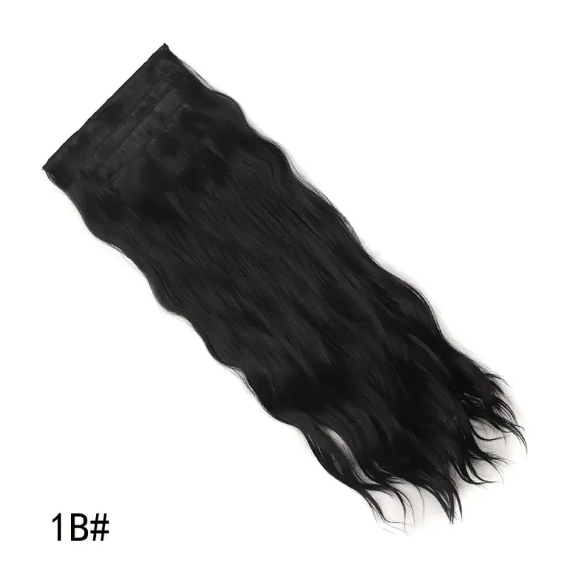 4PCS/Set Clip-in Hair Extensions 20inches Long Water Wavy Synthetic Hair Extensions Thick Hairpieces Fake Hair for Women Girls