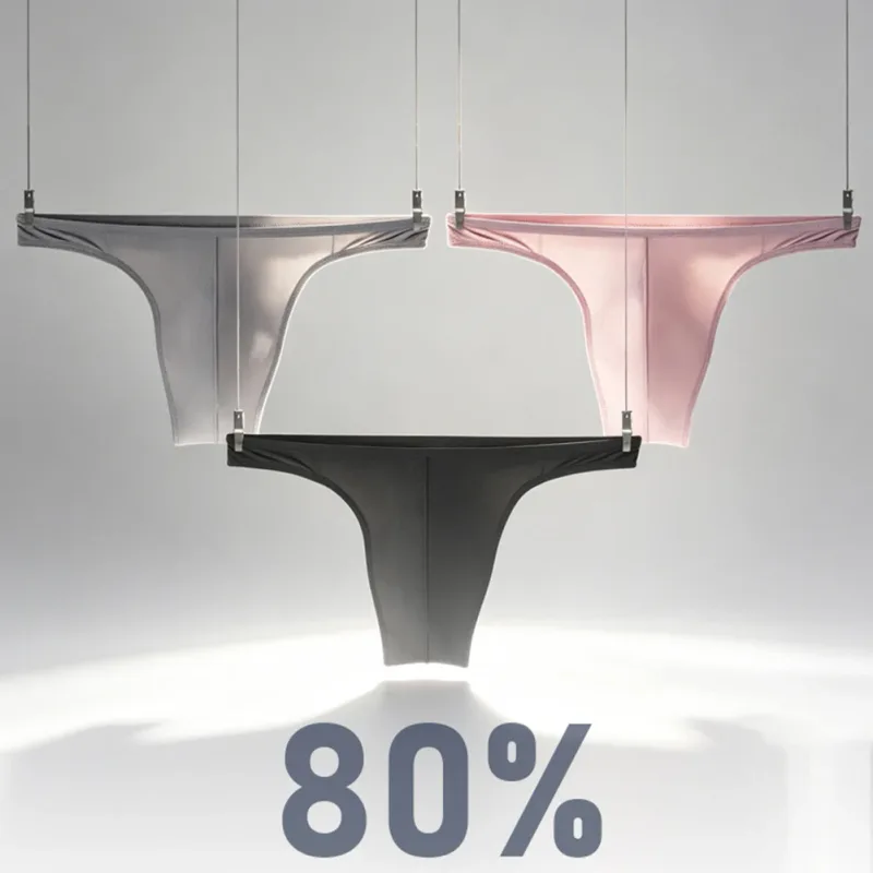 Ice Silk Thongs Men Sexy Underwear Soft Ribbed G-string Breathable Underpants Seamless Panties Male Lingerie Bulge Pouch Briefs — image 18