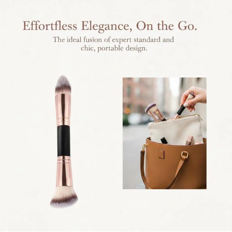 4Pcs Skin-friendly Dual Ended Makeup Brushes Non-irritating Foundation Blush Concealer Powder Cosmetic Brushes