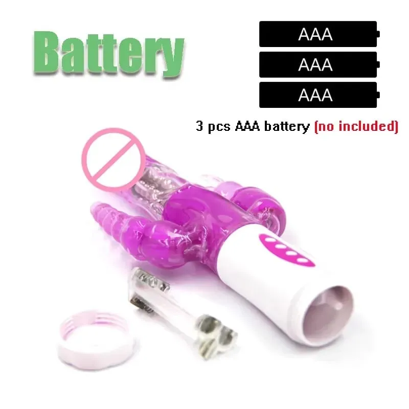 矽膠兔子振動器 3 合 1 G 點陰蒂肛門珠刺激器 10 種模式女性用推力振動性玩具