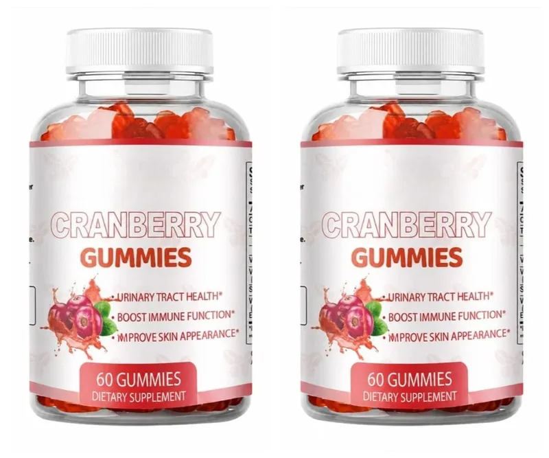 Cranberry Gummies for Urinary Tract Health Support with Vitamin C 40 Mg and Vitamin E 2.7 Mg 60 Gummies