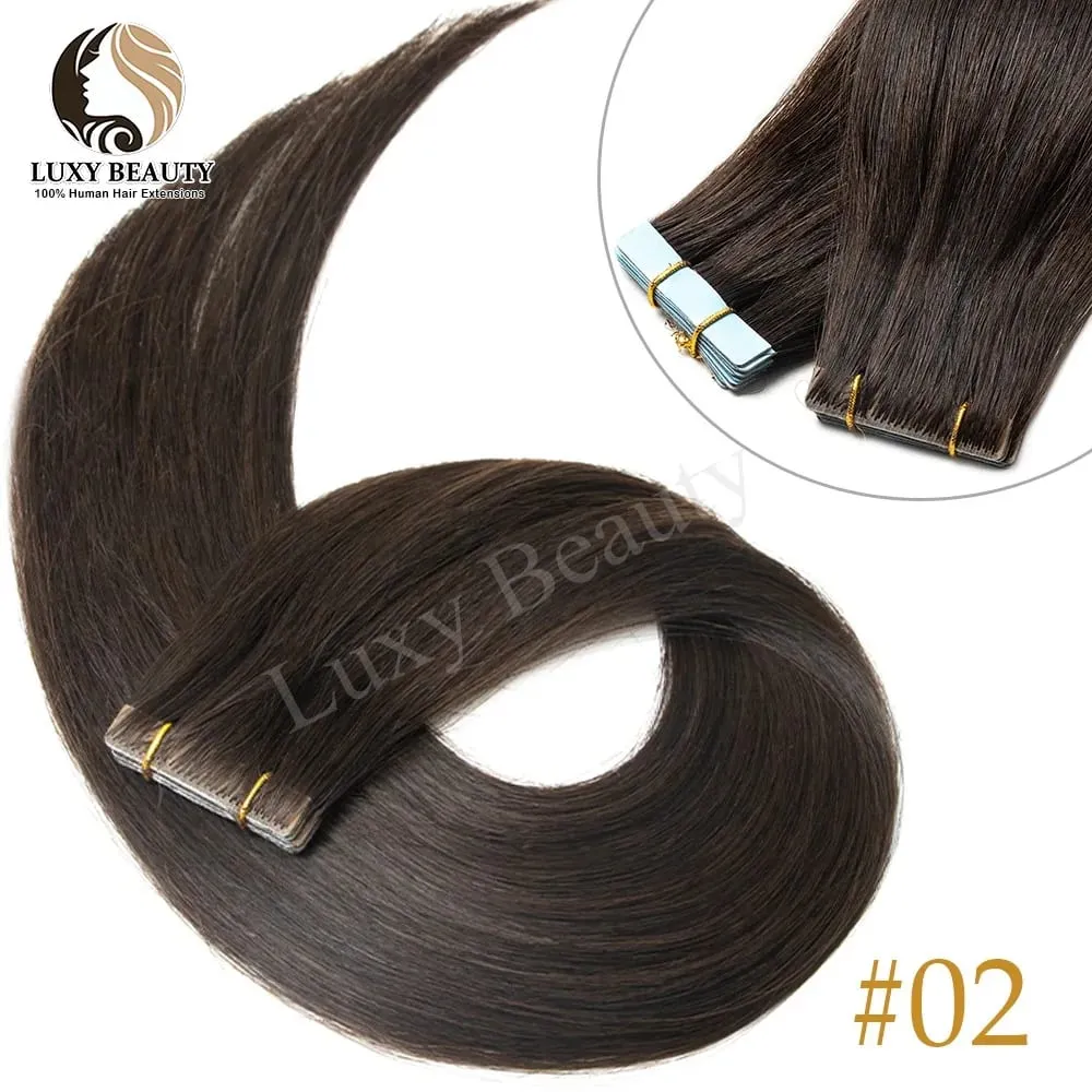 Invisible Tape In Hair Extensions Human Hair Double Side Injected PU Tape Hair Extensions Black Brown Blonde Tape Ins Hair 10pcs — image 8