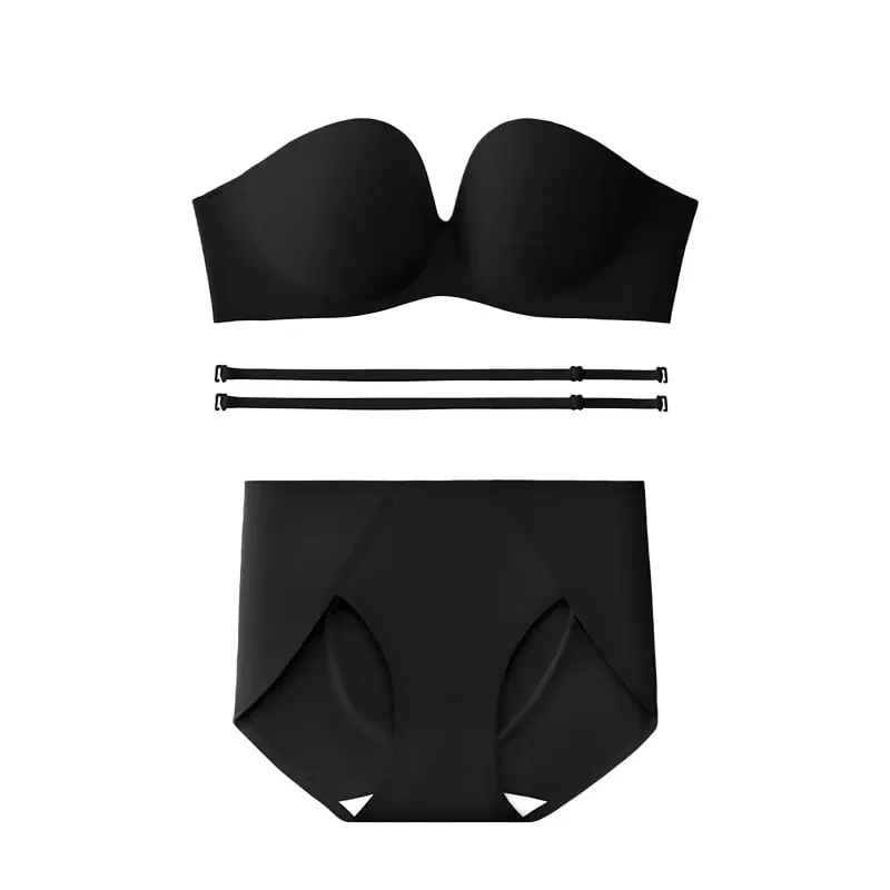 Summer Strapless Bra Set for Women Sexy Wireless Seamless Push Up Invisible Bras Tube Tops Female Underwear MX266+N194 — image 8