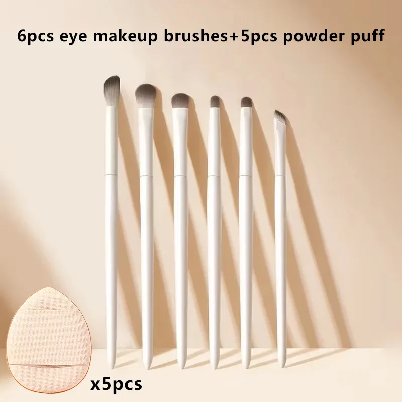 5/6/8/10pcs Natural Eye Makeup Brushes Set Detail Eyeshadow Contouring Brush Ultra Soft Blending Eyeliner Brow Brush Makeup Tool
