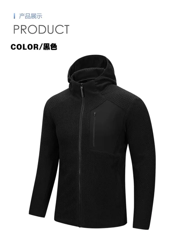 Fashionable and Versatile Warm Hooded Coats, High-quality Men's Zipper Coats for Fall/winter,Casual Sports Fitness Sweatshirts — image 9