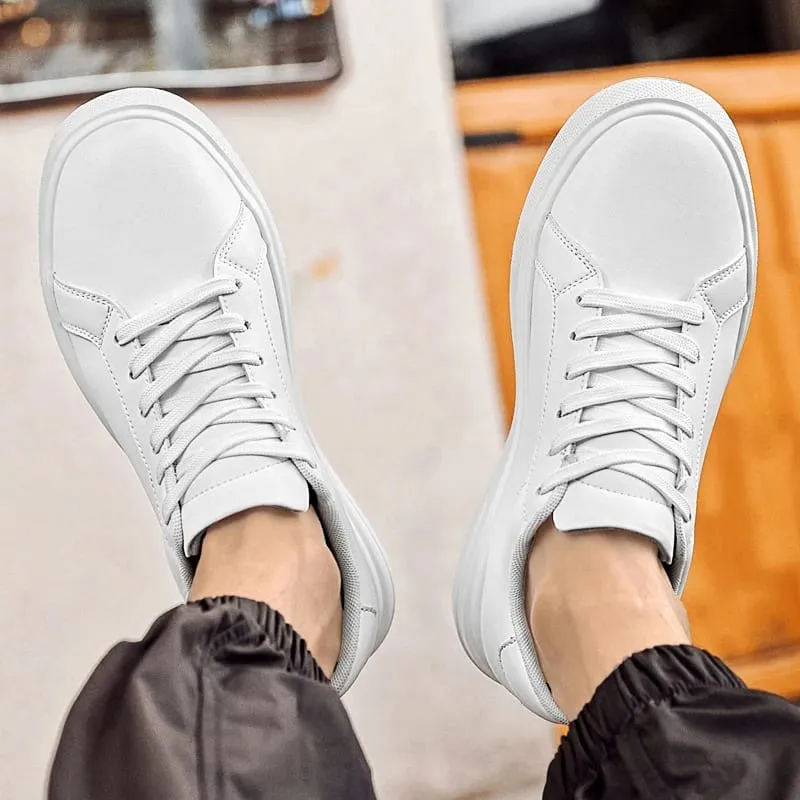 New Men's Sneakers Elevator Shoes Heightening Height Increase Insole 6-10CM High Heels Shoes Leather Sport Shoes Men Shoes