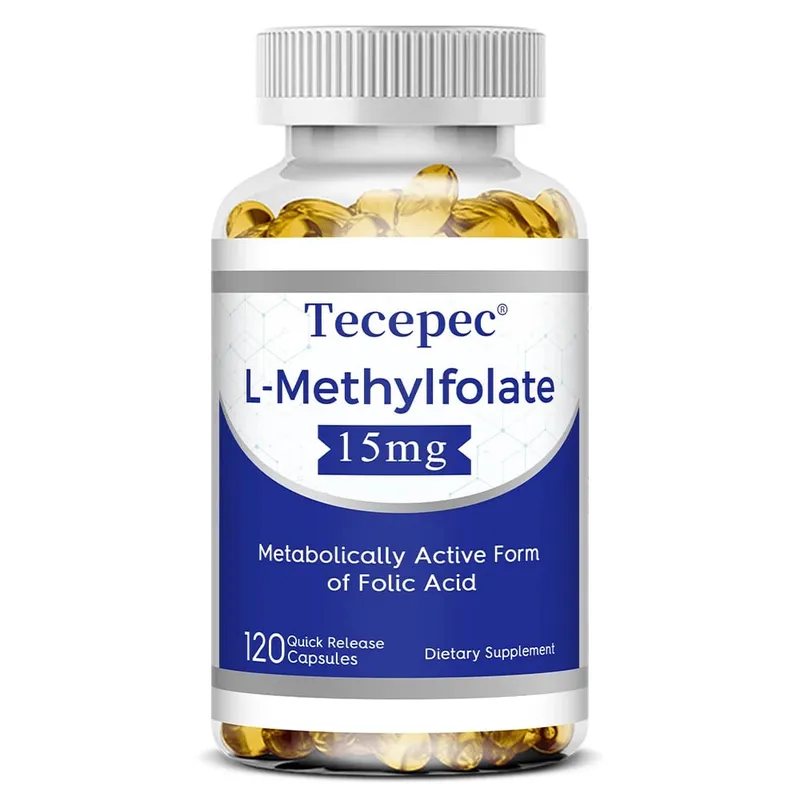 L-Methylfolate 15mg Supplement - Metabolically Active Form of Folic Acid Support Brain & Heart Health Non-GMO Gluten Free