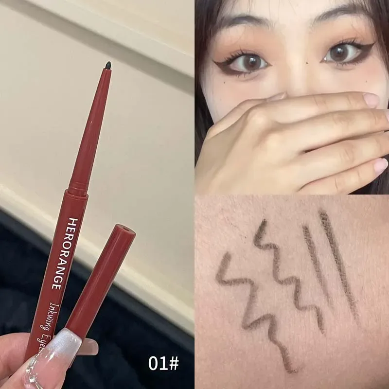 Herorange Glitter Eyeliner Pencil Ultra Fine Tip Smooth Color Enlarge Eyes Daily Light Makeup