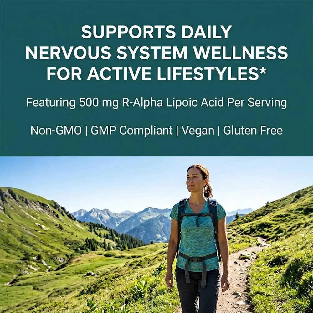 Neuropathy Capsules Herbal Blend Antioxidant Support Daily Nerve Wellness Body Metabolism Cellular Vitality and Mood Calm