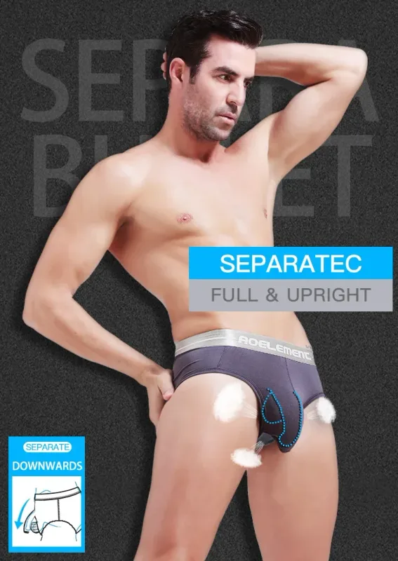 Modal cápsula elevación U convexo ropa interior para hombres bala separada hielo seda cápsula bolsa escritos