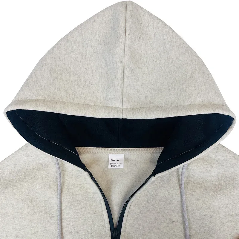 New 2026 Men's Autumn Casual Solid Long Sleeve Zipper Hooded Sweatshirt Coat Male Fashion Outdoors Sportswear Hoodies Jackets