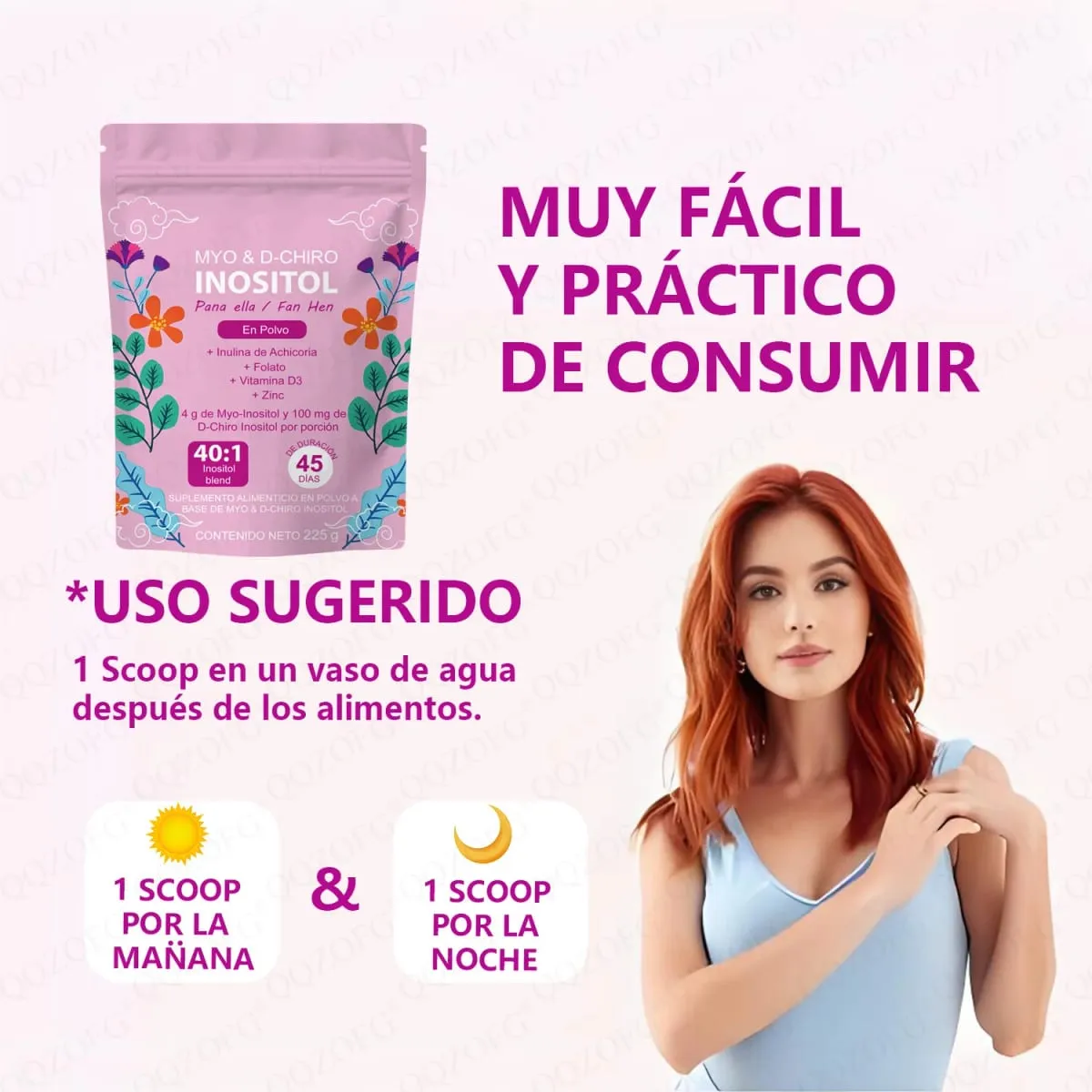 40:1 Mix Myo & D-Chiro Inositol Powder Indeholder Folat Vitamin D3 og Zink Støtte Kvinders Daglige Sundhed Kosttilskud