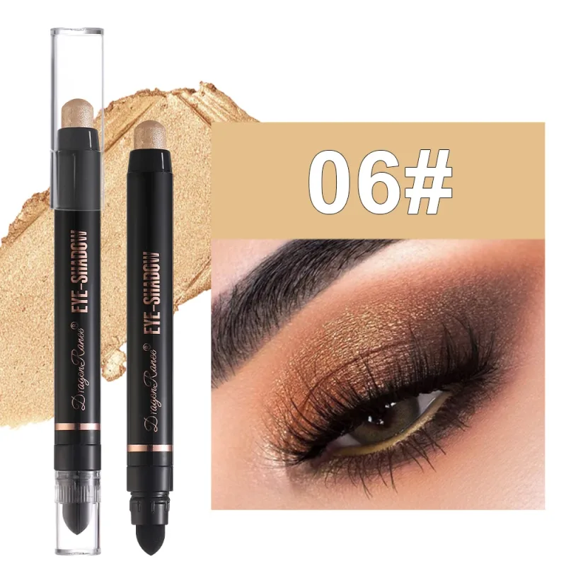 Double Head Pearlescent Eyeshadow Pencil Waterproof Glitter Metallic Blue Green Eye Shadow Makeup Pigment White Eyes Highlighter