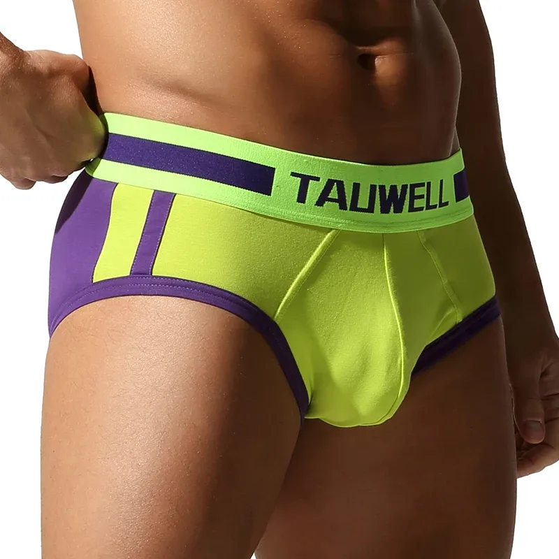 Men's Briefs, Comfortable Cotton, Full Coverage, Sexy Men's Triangle Underwear with Pouch Enhancing Design