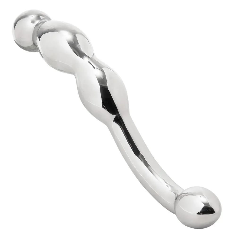 Stainless Steel Double Dildo G Spot Massager Metal Heavy Anal Beads Butt Plug Dildo Fake Penis Sex Toy For Man Woman — image 4