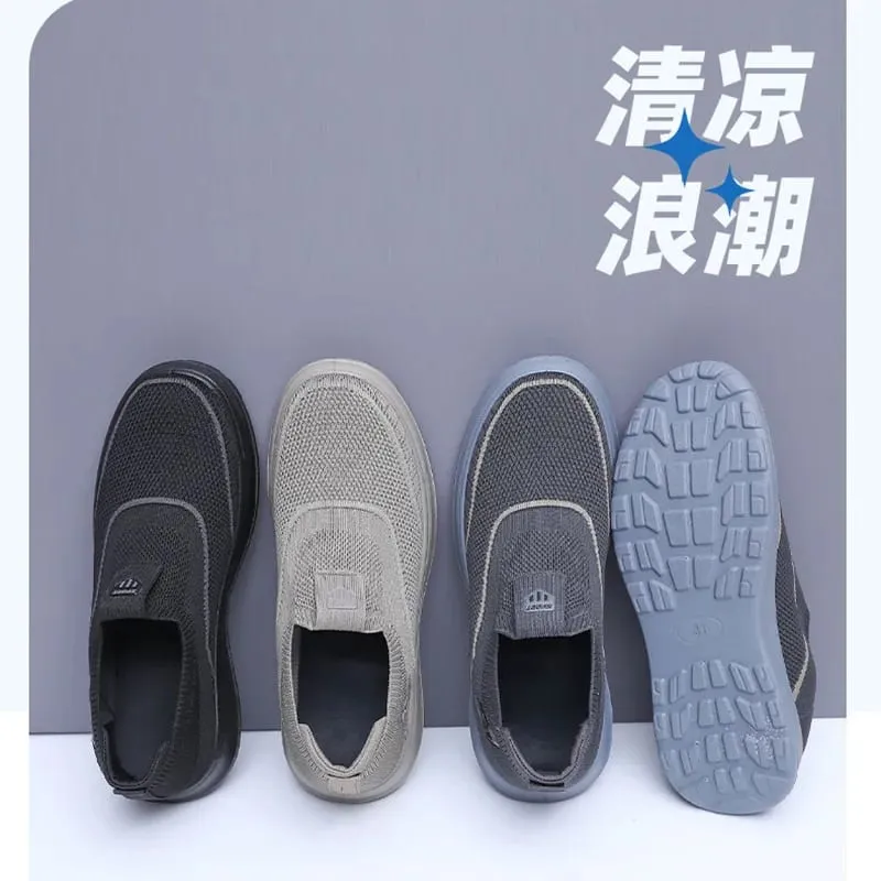 Men's Breathable Mesh Sneakers Lightweight Knit Upper Comfortable Soft Sole Non-slip Casual Walking Shoes Fashion Versatile — image 5