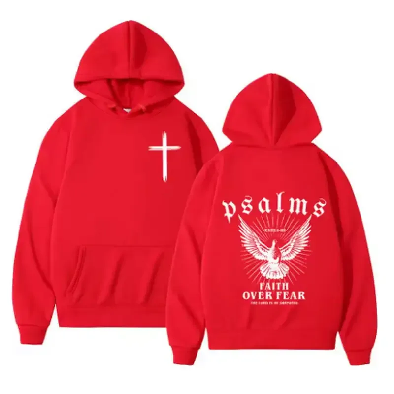 Christian Jesus Faith Over Fear Bible Verse Hoodies Men Fabric Street Fashion Hoodie Casual Street Sweatshirt Cyberpunk Style — image 10