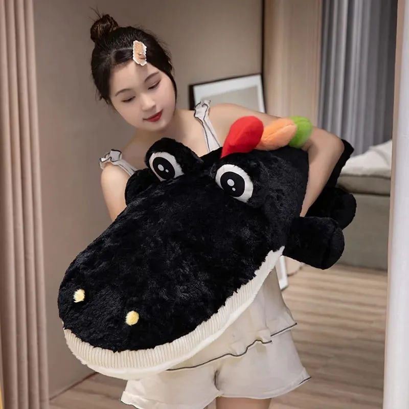 55/75cm Cute Lying Crocodile Plush Pillow Prone Posture Alligator Stuffed Cushion Sofa Bed Nap Plush Toy Home Decor Gift