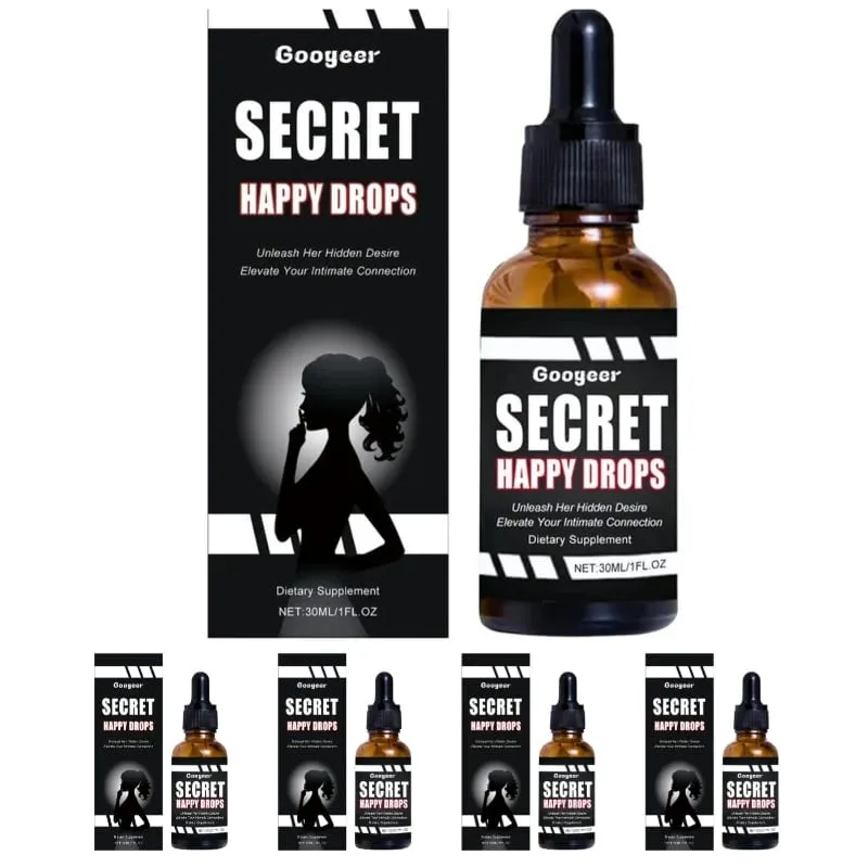 Googeer Secret Happy Drops Oral Drops Herbal Epimedium Maca Root Ginseng Ginkgo Biloba Support Blood Circulation Intimacy 30 ML