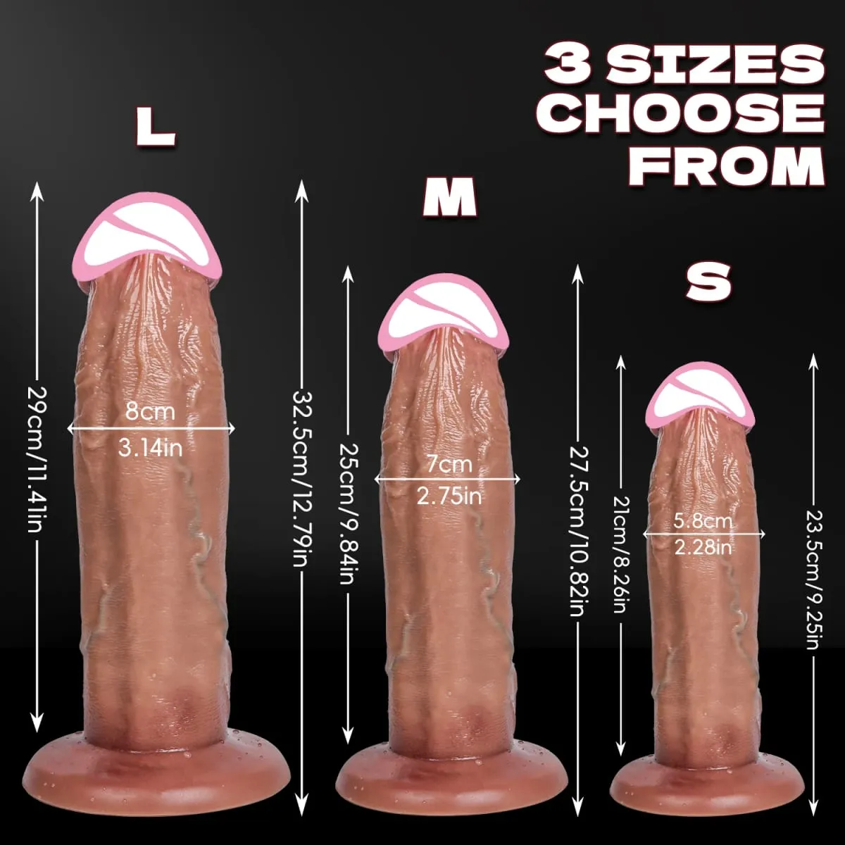 32CM Long Dildo Realistic Snake Shape Single Layer Silicone Big Penis Soft Anal Sex Toy Suction Cup Dick for Women G-spot Orgas