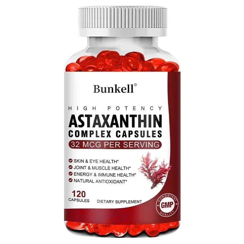 Astaxanthin 32 Mcg Supplement with EPA DHA Krill Oil Supports Healthy Vision Gut Health and Circulation Strong Antioxidant
