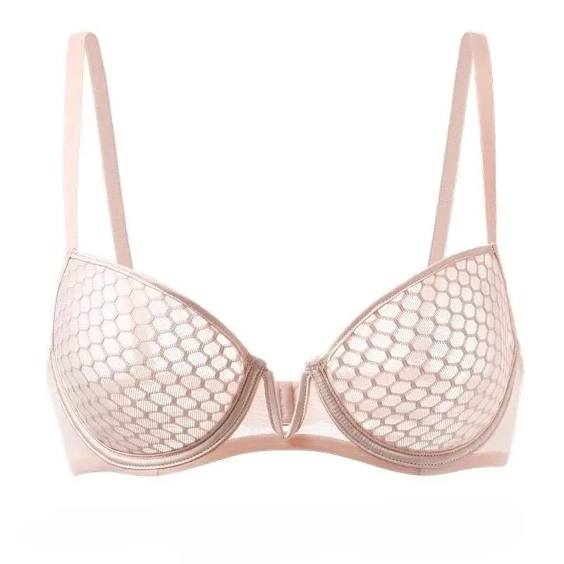 Summer Style Ultra-Thin Minimizer Bra Set Ladies Large Bust Soft Underwire Side Support Anti-Sagging Everyday Lingerie
