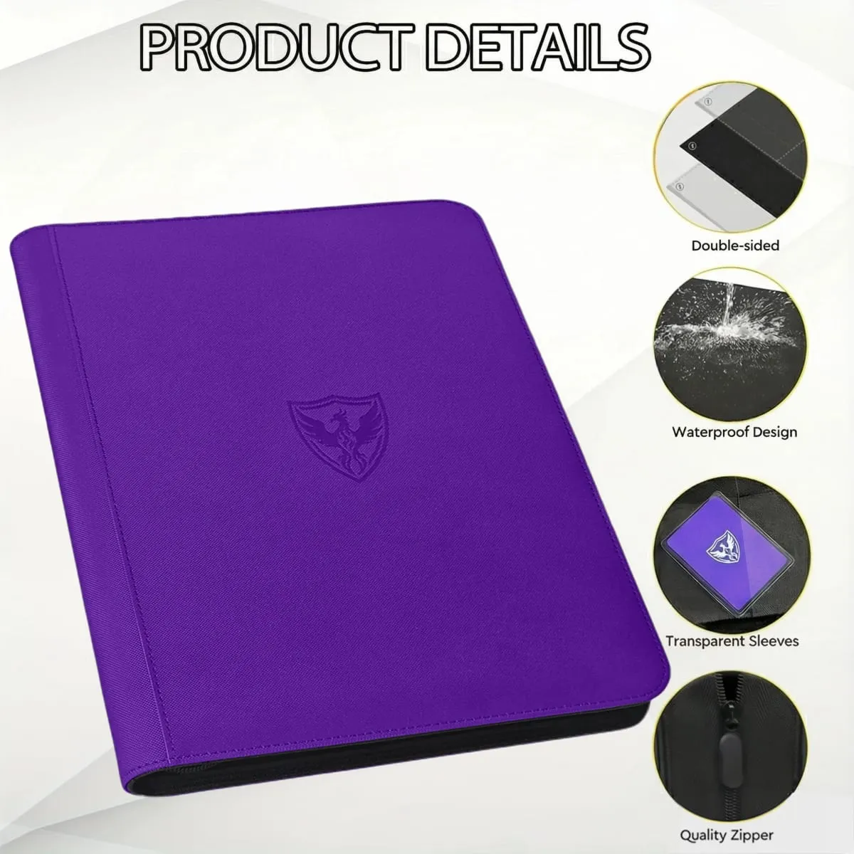 12-Pocket Trading Card Binder Collectible Card Holder That Can Accommodate 480 Cards Zippered Premium Card Binder Suitable for Tcg Cards/Game Cards/Sports Cards/Yu-Gi-Oh! Magic: the Gathering and Trading Cards — image 5