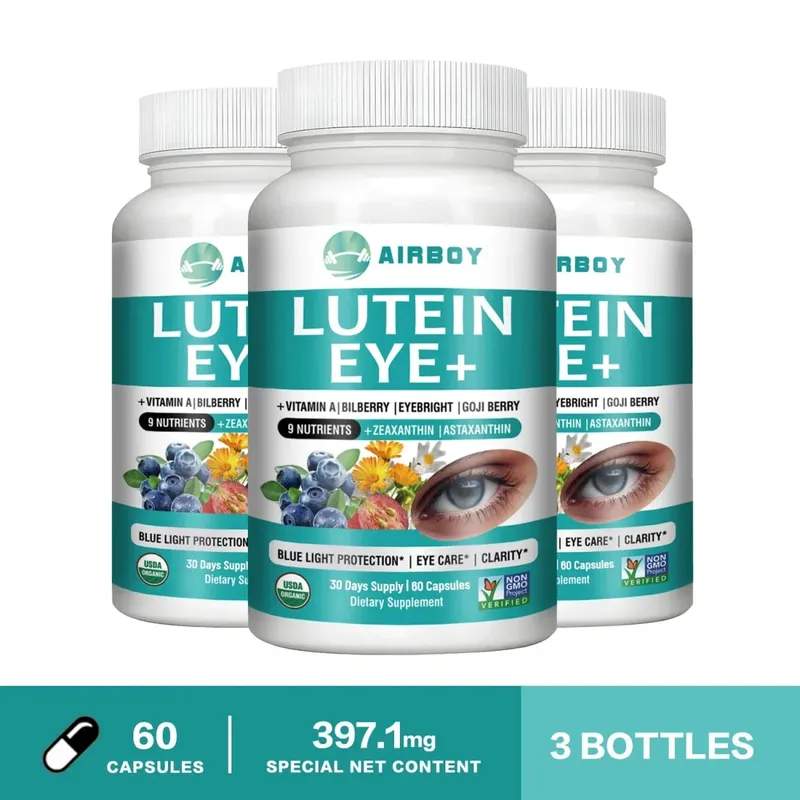 Integratore per occhi con luteina - Migliora l'edema oculare e migliora la salute della vista Allevia l'affaticamento degli occhi Astaxantina Vitamina A Mirtillo — image 10