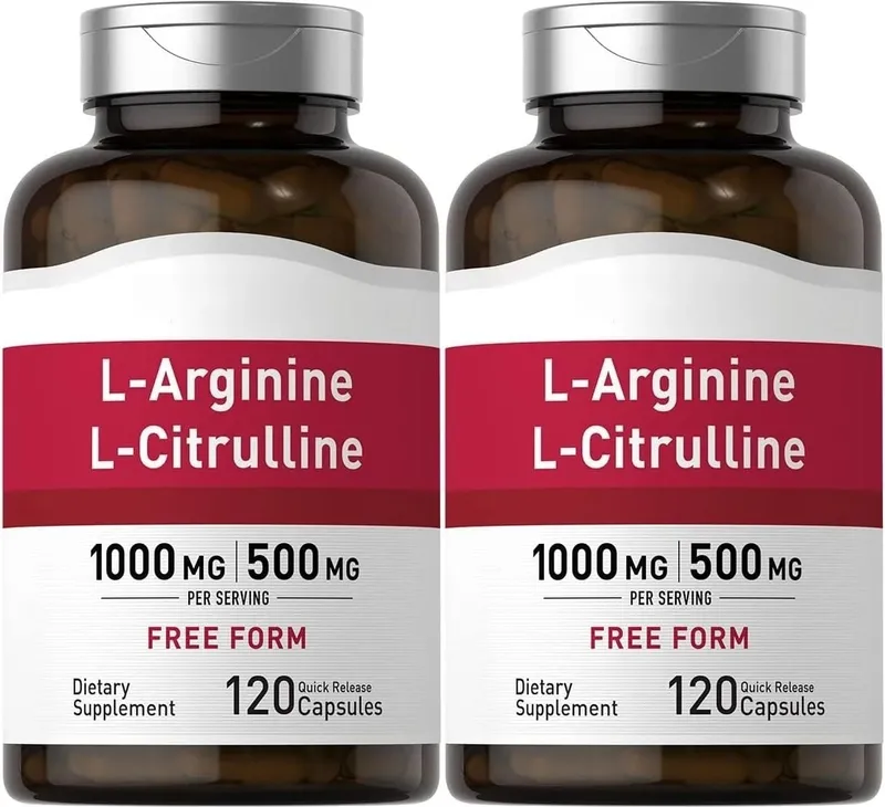 1500 mg de L-Arginina e L-Citrulina por porção Complexo de aminoácidos em forma livre para homens e mulheres Não-OGM sem glúten 120 cápsulas
