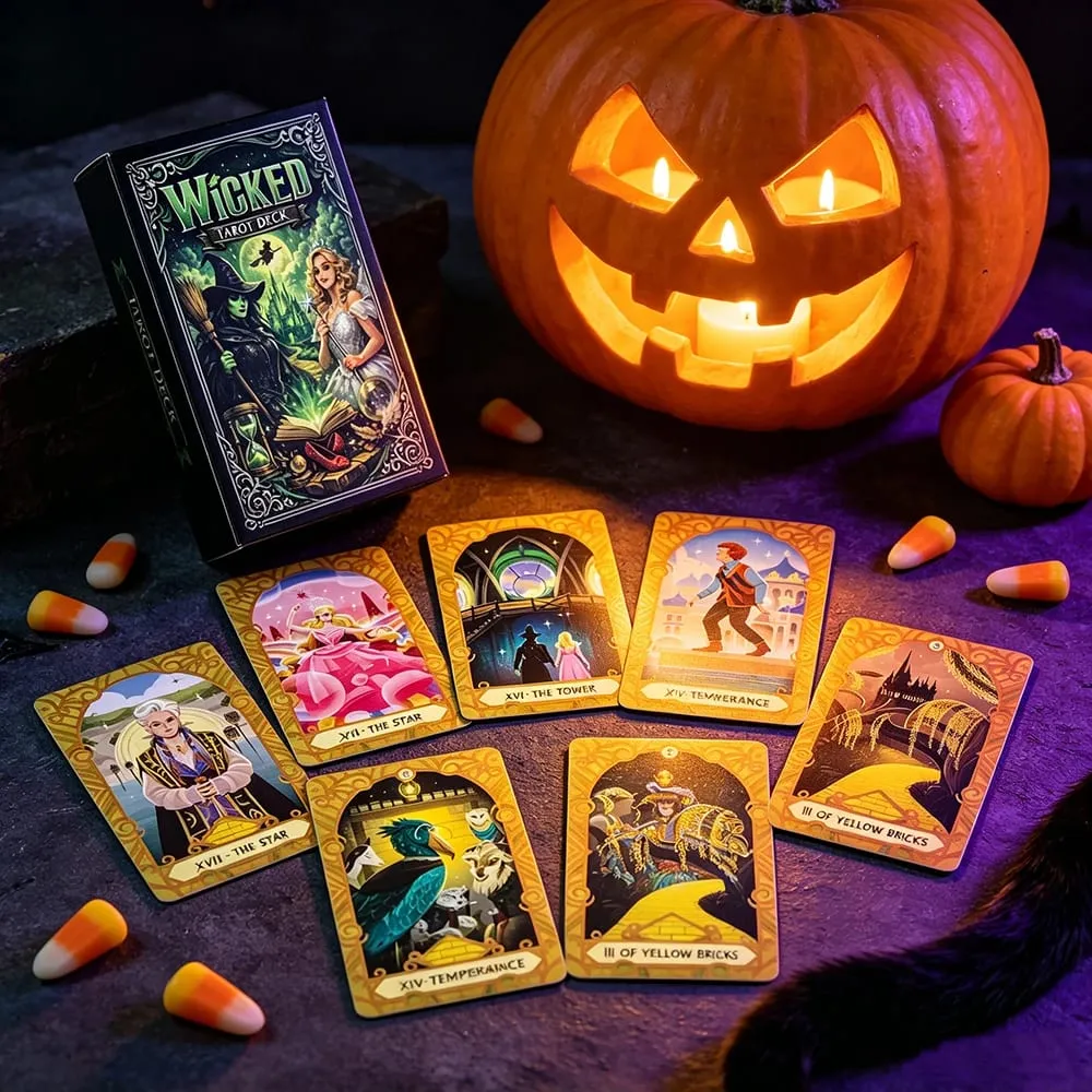 Wicked Tarot Deck 78 Tarot Cards Fantasy Magic Witch Divination Cards Game Fate Prediction Tarot Board Game Halloween Games Gift