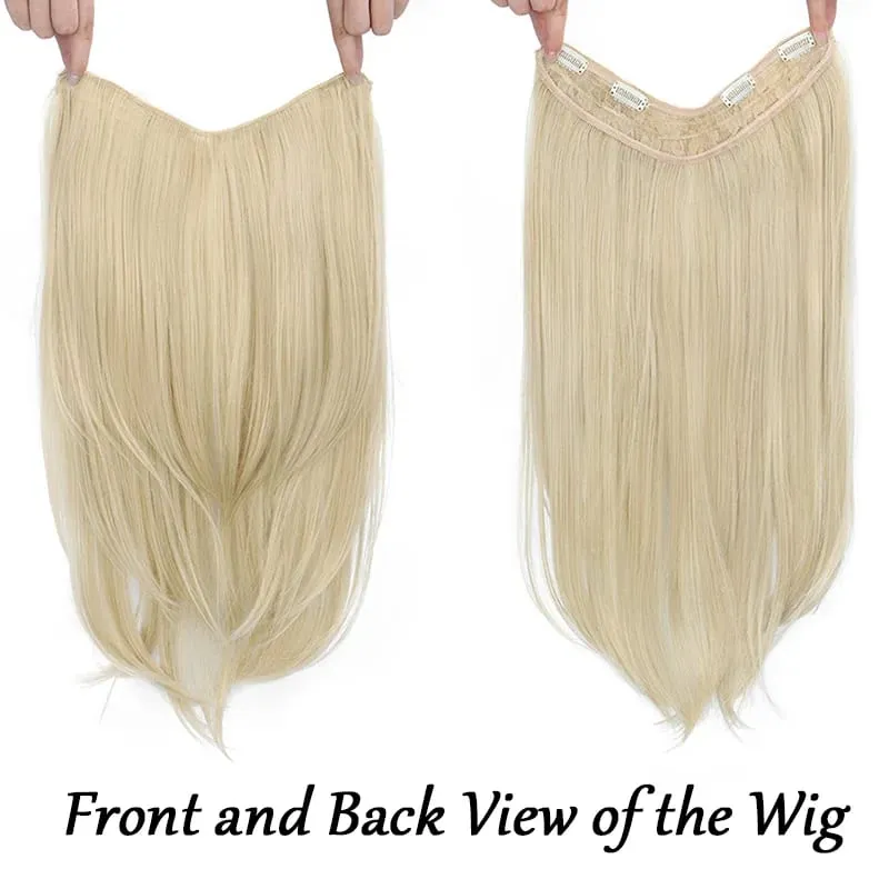 22 inch Synthetic One-Piece Hair Extensions | Inward-Curled Ends | BB Clips Easy Wear No Damage | Instant Volume & Length