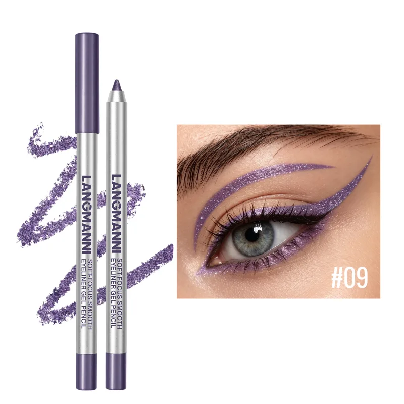 Pearlescent Green Eyeliner Pencil 12 Color Smooth Eye Pigment Glitter Eye Liner Eyeshadow Pen Long-Lasting Waterproof Eye Makeup — image 17