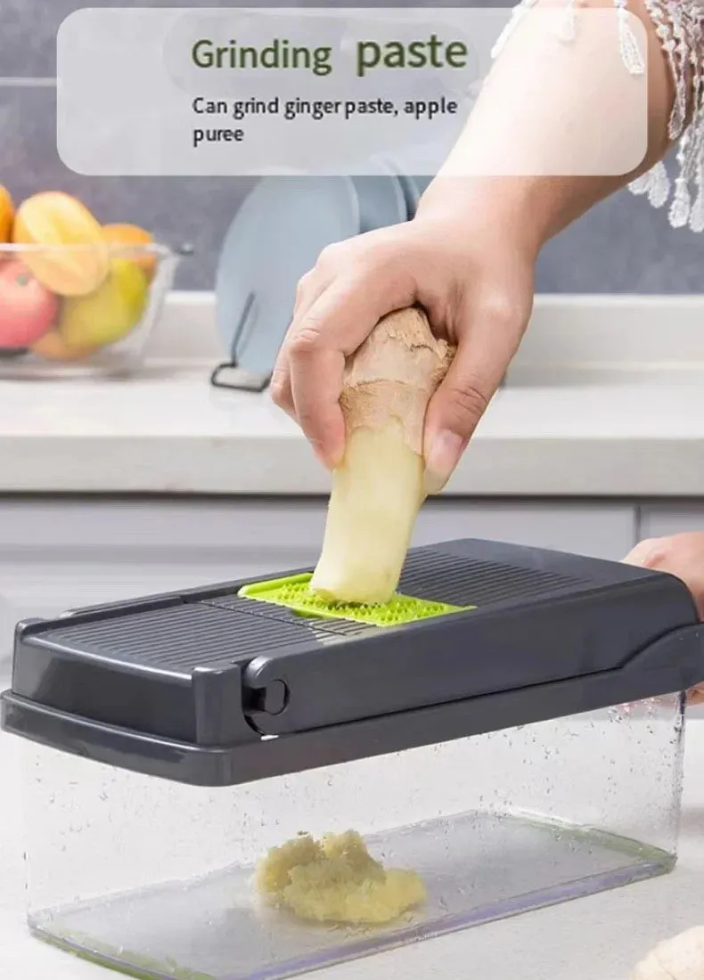 Vegetable Cutter Multifunctional Kitchen Tool 5-in-1 Food Chopper for Tomato Carrot Cheese Onion Handheld Slicer Dicer Grater