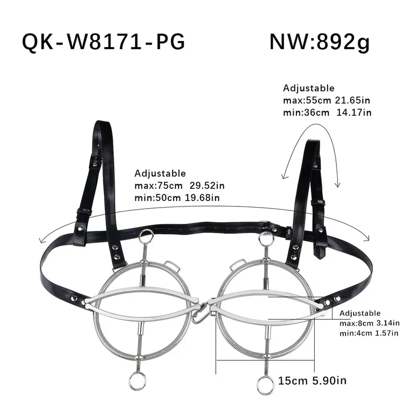 Stainless Steel Breast Bondage Chest Clamp Nipples Massager Strapon Metal Bra Nipple Teating BDSM Sex Toys For Women Men