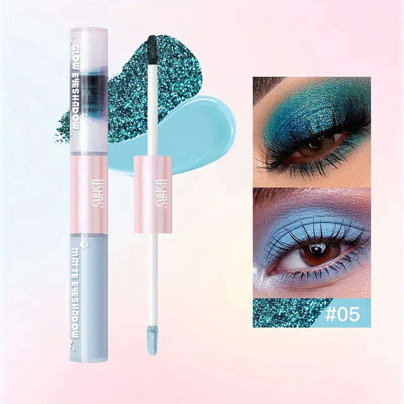 6 Color Waterproof and Sweat Proof Long Lasting Easy To Color Matte Eye Shadow Blue Highlight Natural Liquid Eye Shadow Makeup