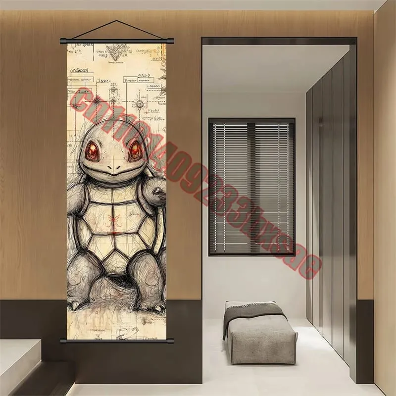 Printed Pokemon Poster Anime Wall Artwork Gengar Pictures Charizard Painting Canvas Pikachu Hanging Scrolls Home Room Decor