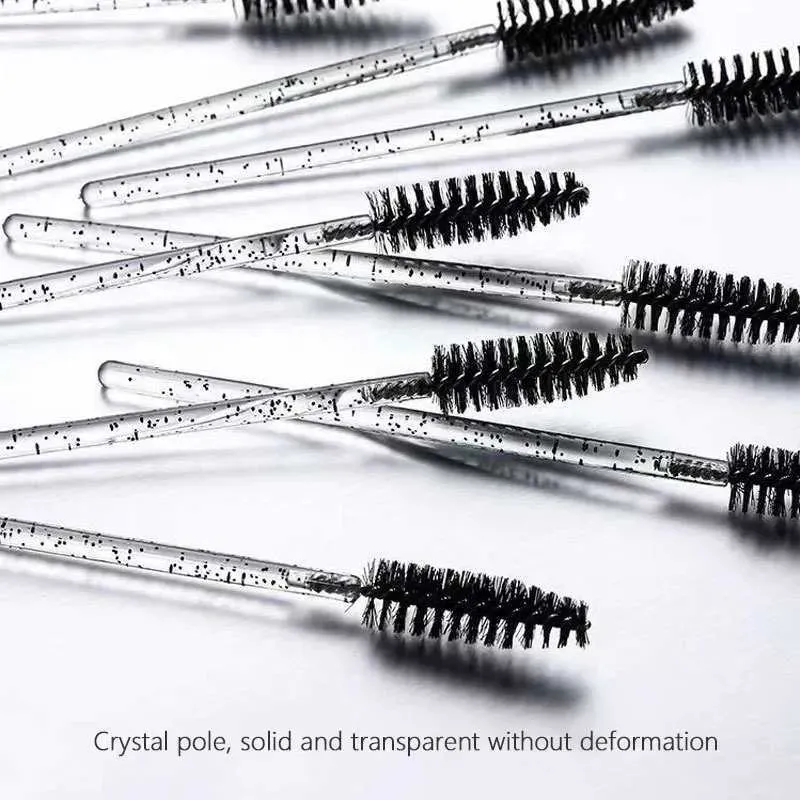 50Pcs Disposable Mascara Wands Eyebrow Spoolies Brush for Eyelash Extensions Lash Brushes with Container
