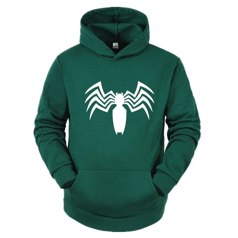 2026 Autumn and Winter New Men's Hoodie Street Fashion Spider Print Sportswear Women's Fleece Casual Fun Hoodie Men's Wear — image 2
