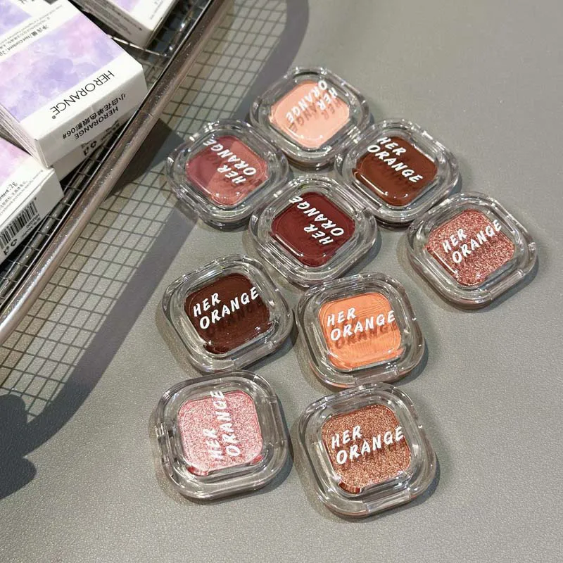 Red Brown Monochrome Eyeliner Eyeshadow Powder Palette Silky Matte Chocolate Lying Silkworm Eyeliner Waterproof Aegyo-sal Makeup