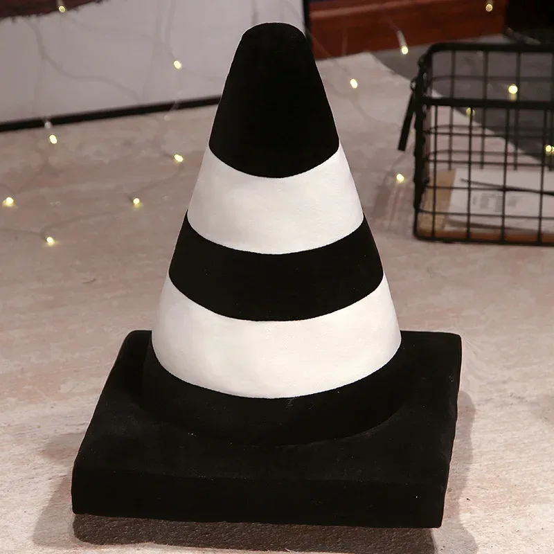 Roadblock Cushion Stuffed Soft Lifelike Plush Traffic Cone Road Construction Cone Pillow Kids Toys Home Decoration