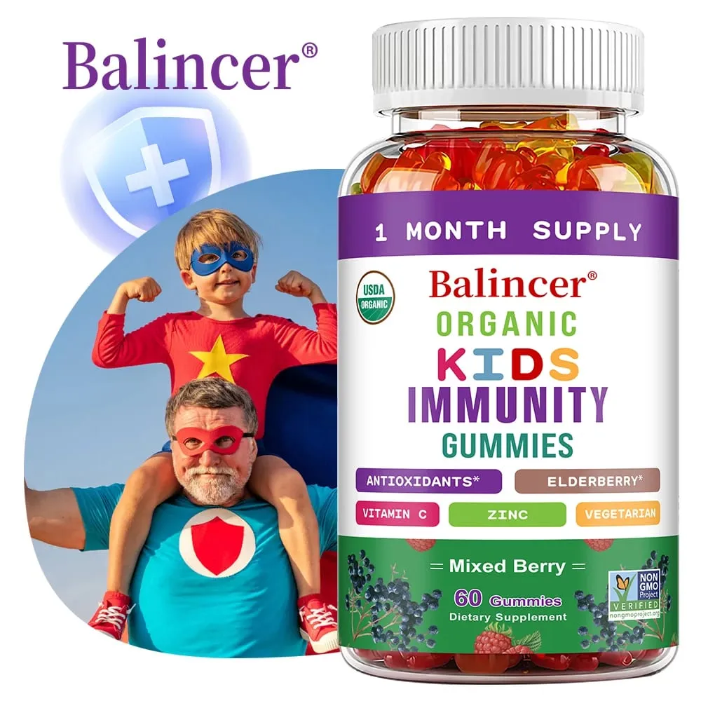 Organics Immunity Gummies for Kids with Vitamin C Zinc Elder Berry Extract Antioxidant & Overall Wellness Non-GMO Gluten Free — image 2