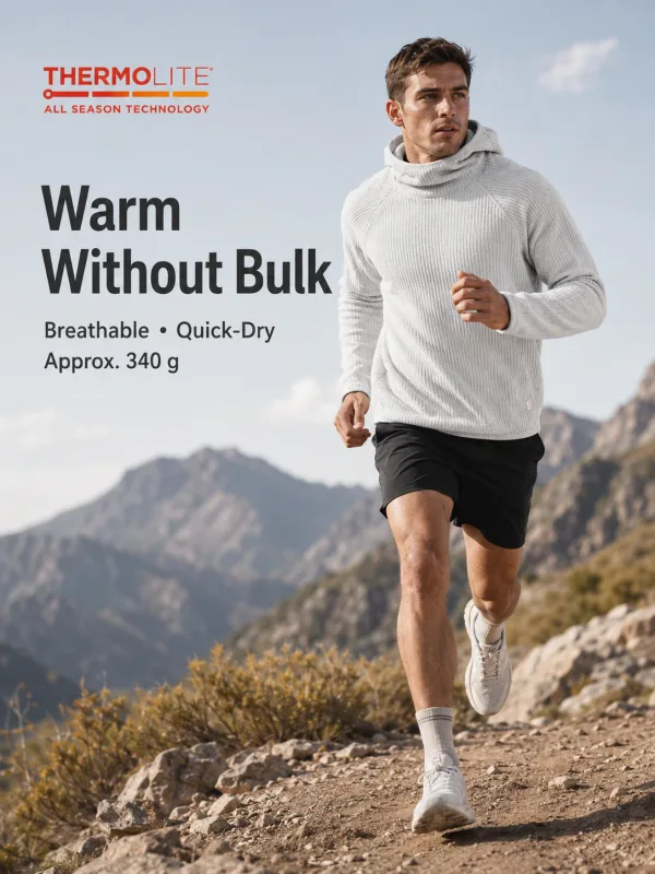 Thermolite® All Season Thermal Hoodie Unisex Lightweight Quick Dry Pullover Sweatshirt Breathable Winter Mid Layer Activewear