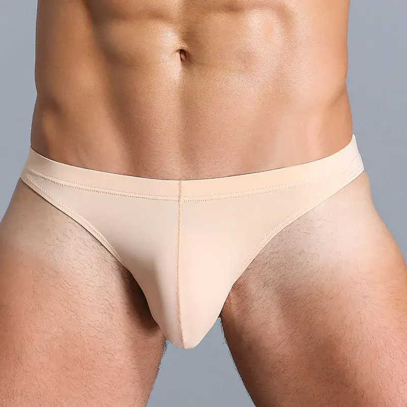 ชายผ้าไหมน้ำแข็งชุดชั้นในกางเกงBreathableต่ำเอวU-นูนUndershortsกางเกงขาสั้นสีทึบกางเกงผู้ชายกางเกง