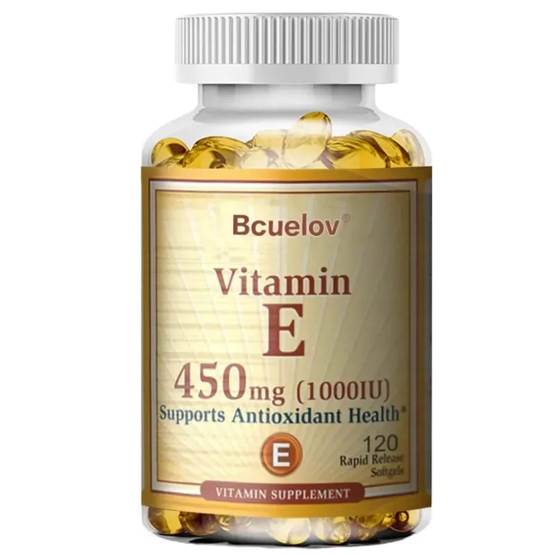 Bcuelov Vitamin E 1000 IE 450 mg – zur Unterstützung der Haut, Haare, Durchblutung, Gesundheit und des Immunsystems – antioxidative Ergänzung
