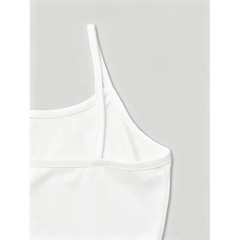 Women Romantic Aesthetic Graphic Cami Top Leopard Love Lip Sleeveless White Spaghetti Strap Crop Tank Vest