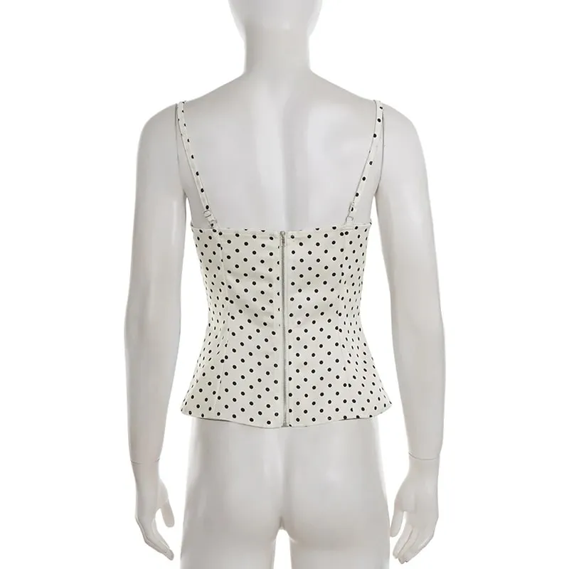 Chic Lace Patchwork Polka Dot Camis Tops Elegant Sleeveless Tank Tops Summer Casual Daily Wear Streetwear Camisole 2026 — image 6