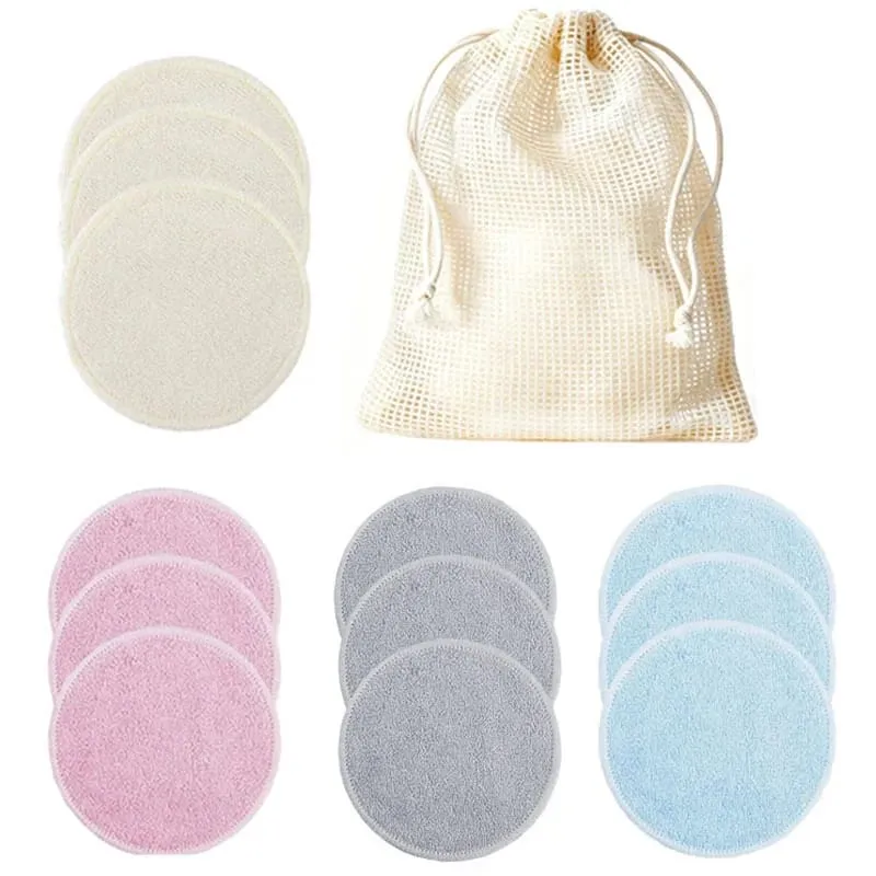 12pcs Reusable Cotton Pads Washable Makeup Remover Discs Washable Round Bamboo Make Up Pads Skin Care Tool HZM06 — image 2